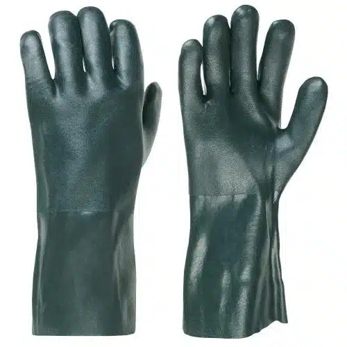 Chemikalienschutzhandschuh PVC grün gesandet 35 cm