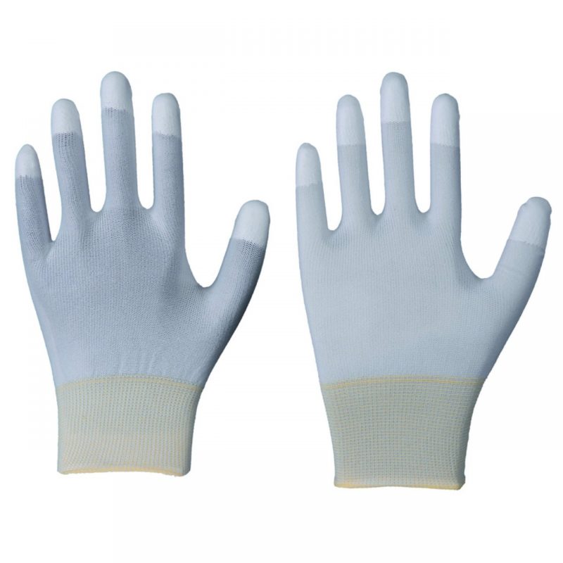 Nylon-Feinstrick Handschuh mit PU-Fingerkuppen