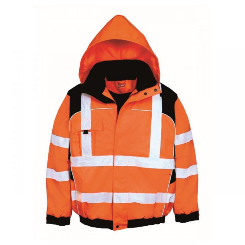 Warnschutzparka orange schwarz