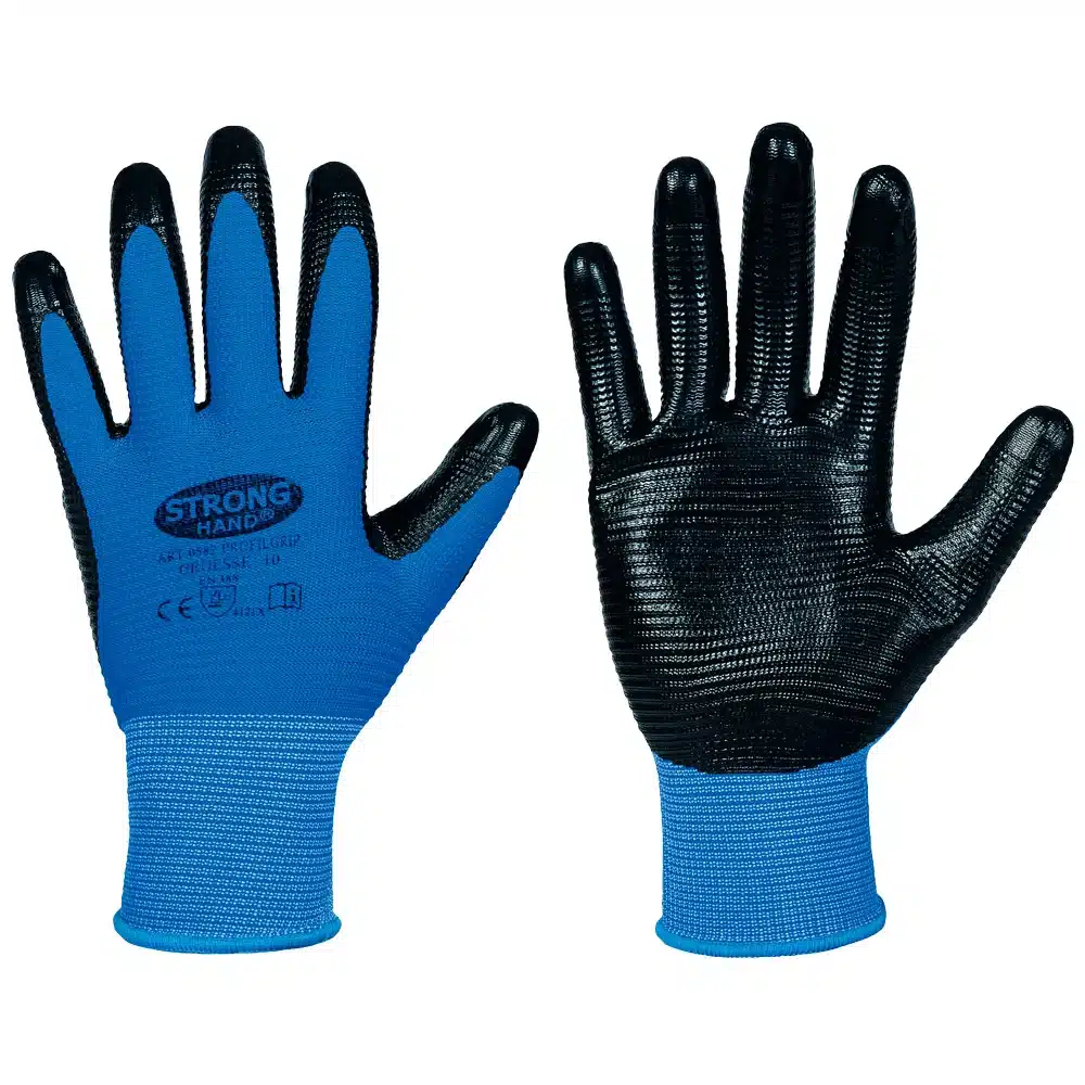 Profilgrip Handschuh mit Nitrilbeschichtung blau