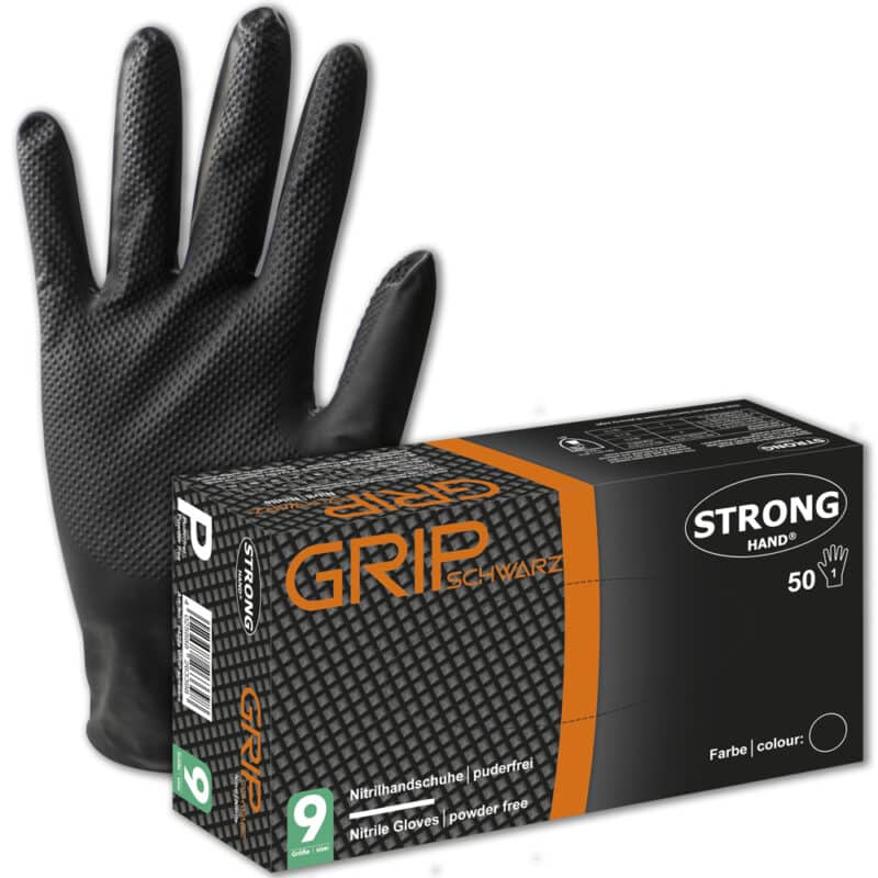 GRIP Einweghandschuh, schwarz, Artikel F0422 -50er Box-